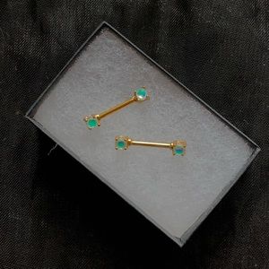 Opal Nipple Ring Set